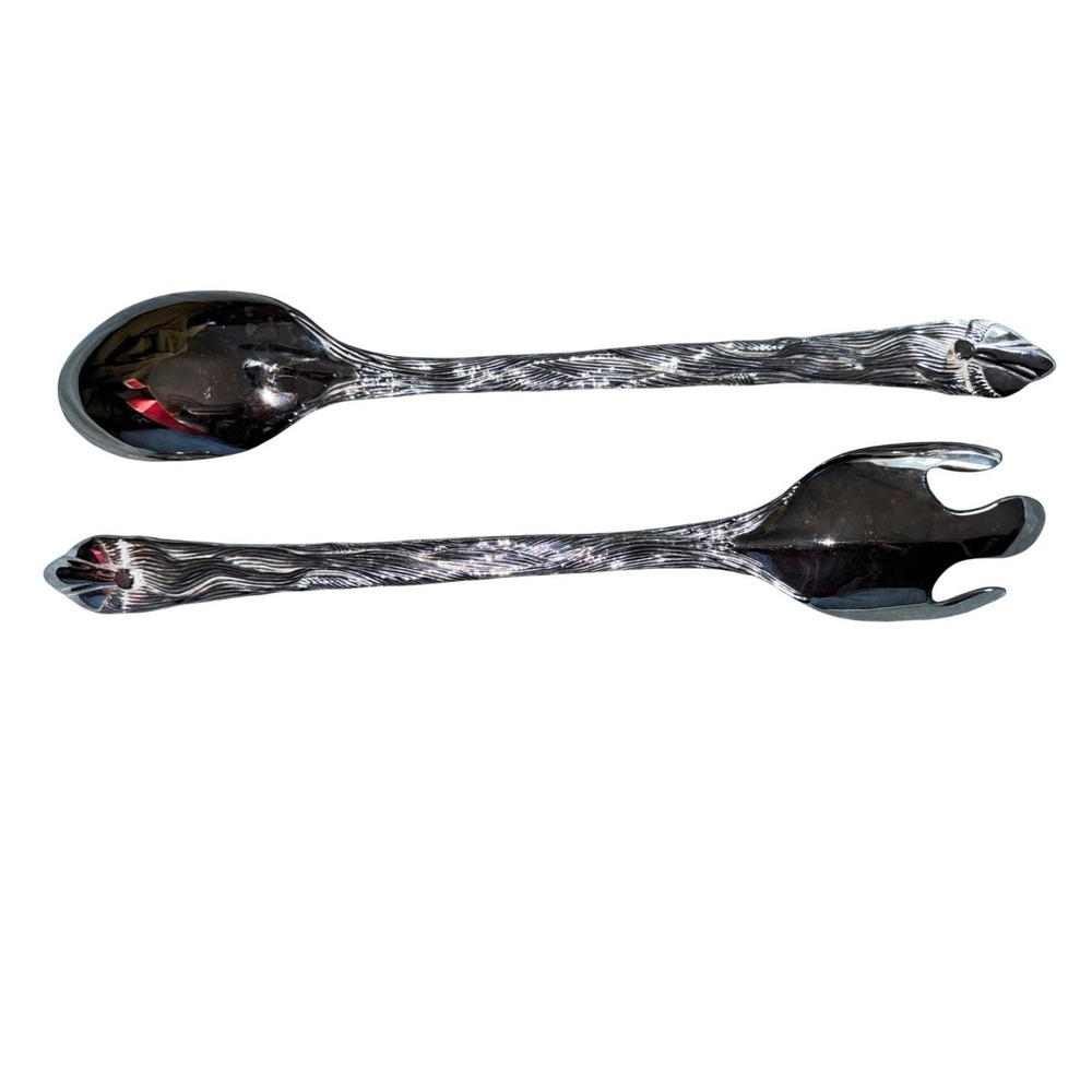 Vintage 1995 International Silver Co. Silverplated Santa Claus Spoon & Fork Set